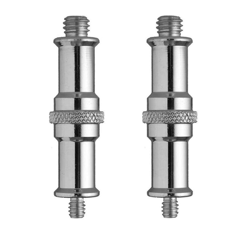 Wellmaking 2 Pieces Standard 1/4 to 3/8 inch Metal Male Convertor Threaded Screw Adapter Spigot Stud for Studio Light Stand, Hotshoe/Coldshoe Adapter, Ball Head, Wireless Flash Receiver, Trigger - Image 1